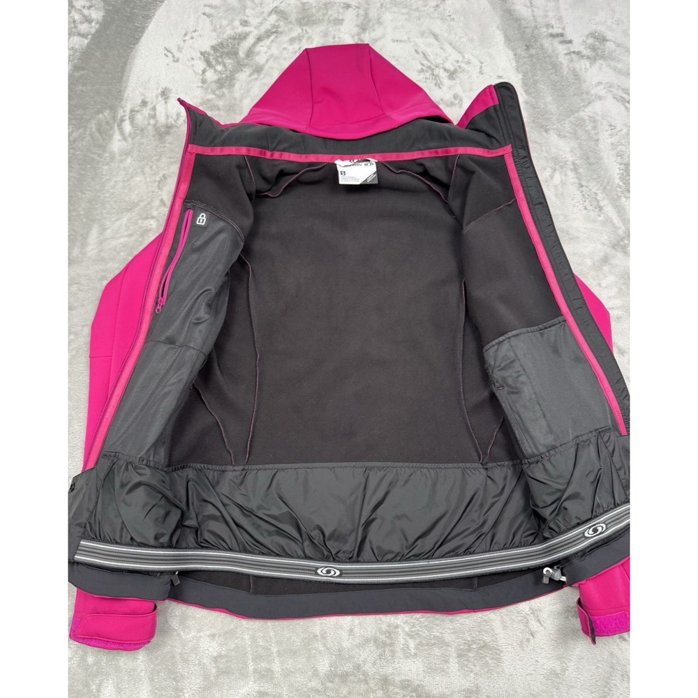 Salomon 2pc Soft Shell Jacket Set Womens Small S Pink White Hooded Coat Wind Ski - Picture 6 of 16
